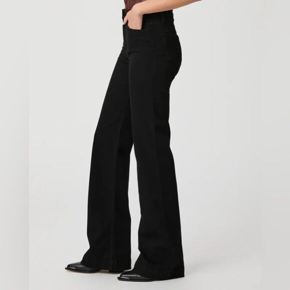 Paige Denim Leenah SLIM WIDE LEG 16W BLACK SHADOW - Picture 3 of 6